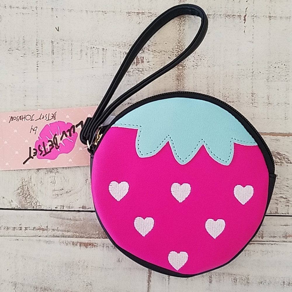 NWT Betsey Johnson strawberry wristlet